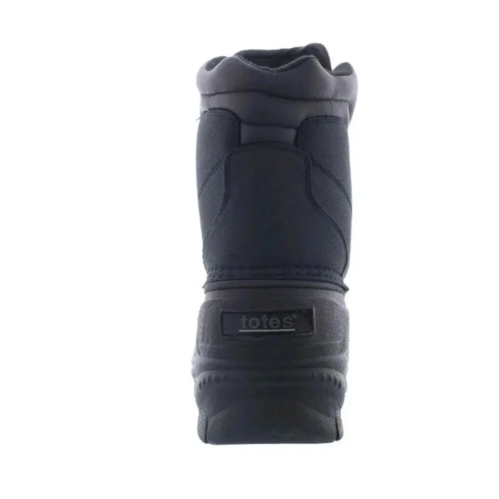 Totes Cassel Mens 12 Black Waterproof Insulated Winter Snow Boots Front Zip